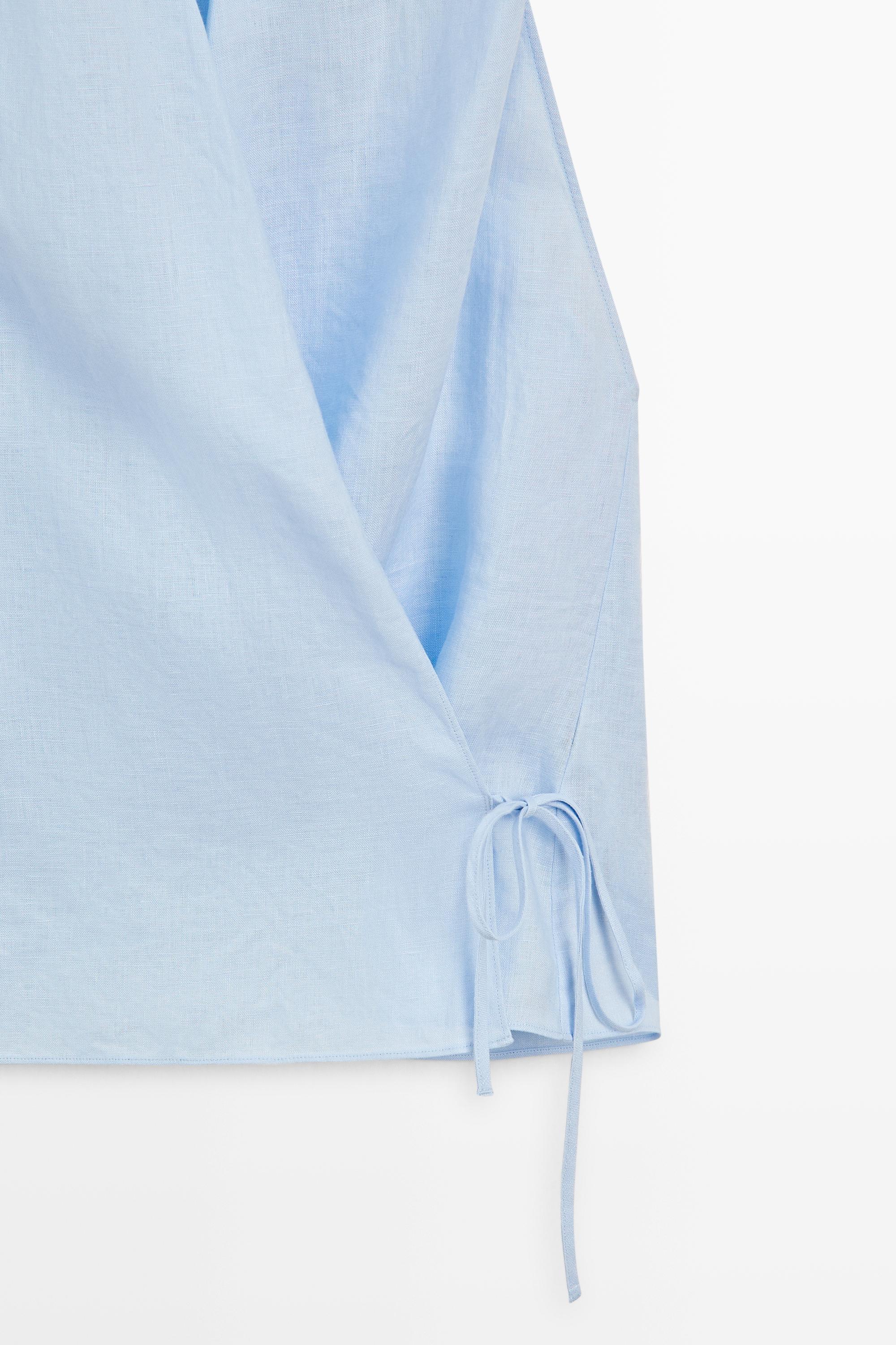 100% linen halter top with tie detail
